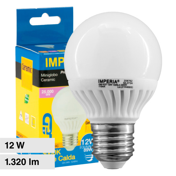 Imperia Lampadina LED E27 12W Bulb A60 MiniGlobo SMD Ceramic Imperia Lampadina LED E27 12W Bulb A60 MiniGlobo SMD Ceramic