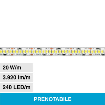 LEDCO Striscia LED Flessibile 400W SMD 240 LED/m 24V CRI≥90 - Bobina 20m -...