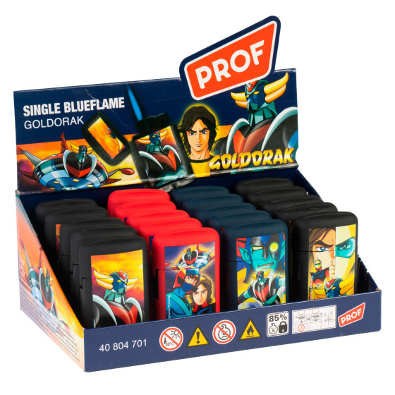 Prof Accendini Elettronici Turbo Antivento Fantasia Goldorak Single Blueflame - Box da 20 Accendini Prof Accendini Elettronici Turbo Antivento Fantasia Goldorak Single Blueflame - Box da 20 Accendini