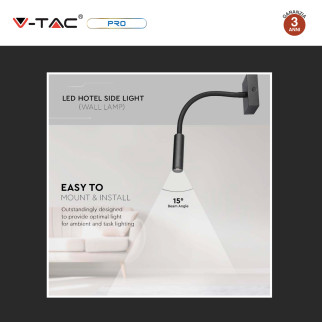 V-Tac Pro VT-2903 Lampada LED da Muro Flessibile 3W COB CREE