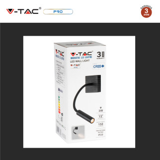 V-Tac Pro VT-2903 Lampada LED da Muro Flessibile 3W COB CREE