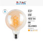 Immagine 2 - V-Tac VT-2126 Lampadina LED E27 6W Globo G125 Filament Vetro Ambrato - SKU 217328