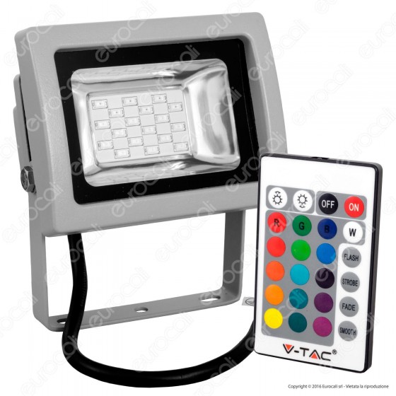 V-Tac VT-4711 RGB Multicolore Faretto LED 10W da Esterno con V-Tac VT-4711 RGB Multicolore Faretto LED 10W da Esterno con
