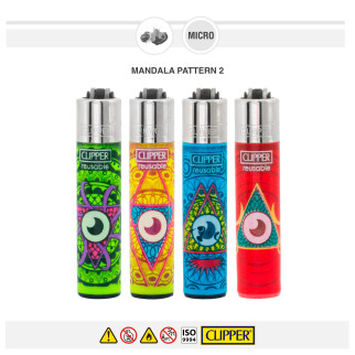 Clipper Micro Accendini Piccoli Fantasia Mandala Pattern 2 - Serie da 4 Accendini