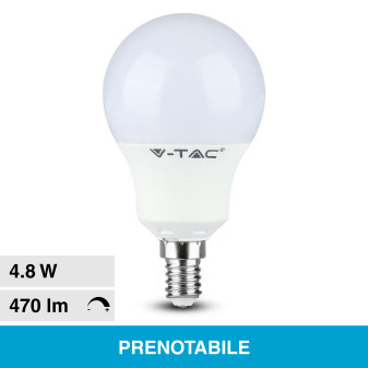 V-Tac Smart VT-2234 Lampadina LED E14 4.8W Bulb P45 MiniGlobo SMD RGB+W...