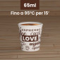 Immagine 2 - Bicchierini da Caffè in Carta Riciclabile con Fantasia LoveWhiteCUP da 65ml - Confezione da 50