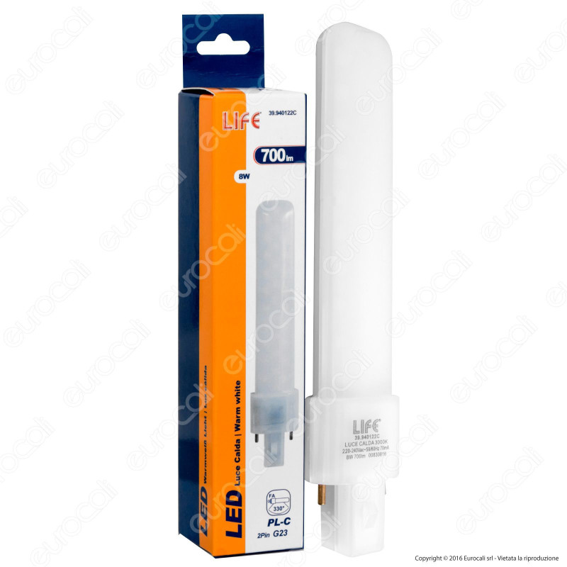 Life Lampadina LED G23 8W Tubolare PL-C