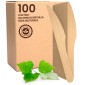 Coltelli Usa e Getta in Legno di Betulla Naturali Biodegradabili e Compostabili - Confezione da 100 Coltelli