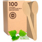 Cucchiai Usa e Getta in Legno di Betulla Naturali Biodegradabili e Compostabili - Confezione da 100 Cucchiai