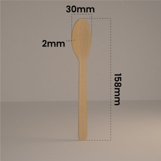 Cucchiai Usa e Getta in Legno di Betulla Naturali Biodegradabili e Compostabili - Confezione da 100