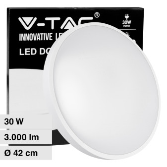V-Tac VT-8630 Plafoniera LED Rotonda 30W SMD IP44 Colore Bianco