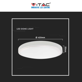 V-Tac VT-8630 Plafoniera LED Rotonda 30W SMD IP44 Colore Bianco