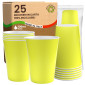 Immagine 1 - Bicchieri in Carta Riciclabile Colore Giallo da 200ml - Confezione da 25 Bicchieri