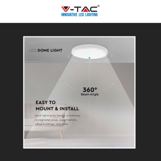V-Tac VT-8618 Plafoniera LED Rotonda 18W SMD IP44 Colore Bianco