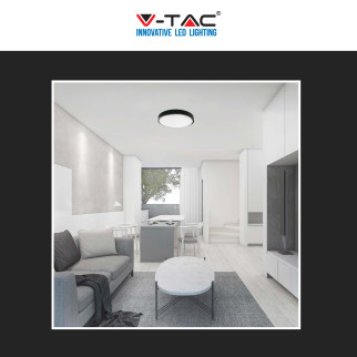 V-Tac VT-8618 Plafoniera LED Rotonda 18W SMD IP44 Colore Nero -