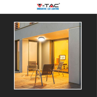 V-Tac VT-8618 Plafoniera LED Rotonda 18W SMD IP44 Colore Nero -