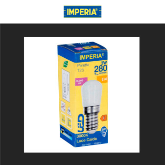 Imperia Lampadina LED E14 3W Tubolare T26 SMD in Vetro Satinato