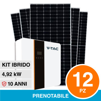 V-Tac VT-410 12 Pannelli Solari Fotovoltaici Slim 410W IP68 + VT-6606103...