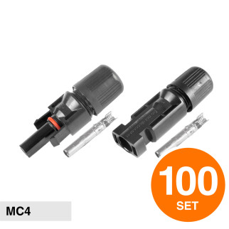V-Tac 100 Connettori Maschio + 100 Femmina per Cavi MC4