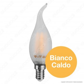 V-Tac VT-2056D Lampadina LED E14 4W Candela Fiamma Frost Filamento