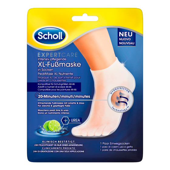 Scholl ExpertCare Pedimask Maschera Piedi XL Nutriente con Lime e Urea - Confezione da 1 Paio di Scholl ExpertCare Pedimask Maschera Piedi XL Nutriente con Lime e Urea - Confezione da 1 Paio di
