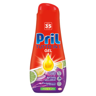 Pril Gel Tutto In 1 per Lavastoviglie Limone e Lime con 8 Azioni - Flacone da 684ml