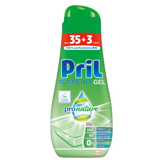 Pril Gel Tutto In 1 Pro Nature per Lavastoviglie con 8 Azioni -