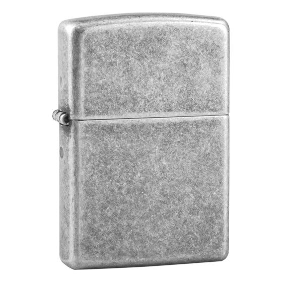 Zippo Accendino a Benzina Ricaricabile ed Antivento Antique Silver Zippo Accendino a Benzina Ricaricabile ed Antivento Antique Silver