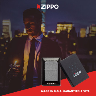 Zippo Accendino a Benzina Ricaricabile ed Antivento Antique Silver