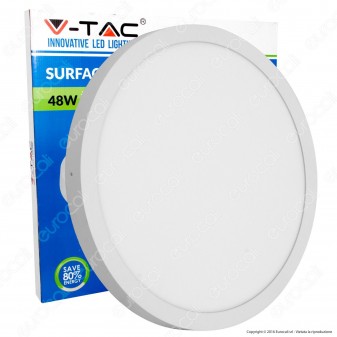 V-Tac VT-6148 Pannello LED Rotondo 48W SMD a Montaggio Superficiale