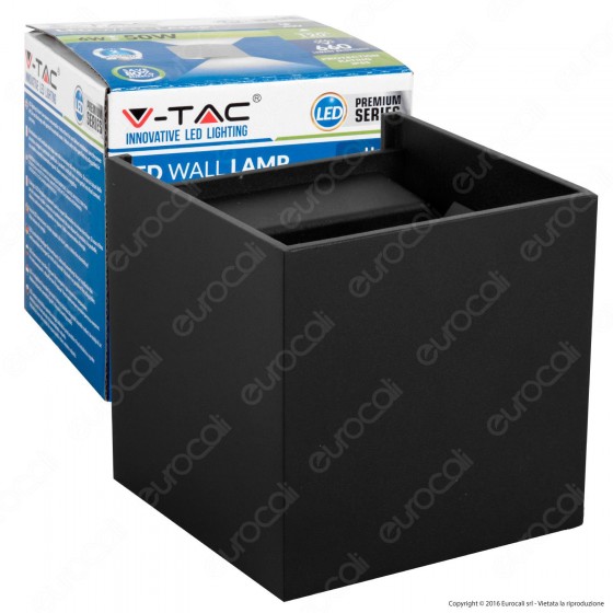 V-Tac VT-759 Lampada da Muro Wall Light Nera con Doppio LED COB 6W - V-Tac VT-759 Lampada da Muro Wall Light Nera con Doppio LED COB 6W -
