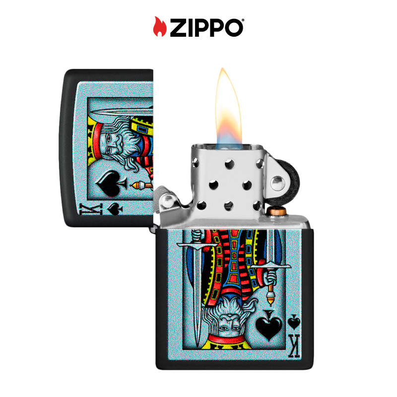 Accendino Zippo 48488 King of Spade Design Antivento