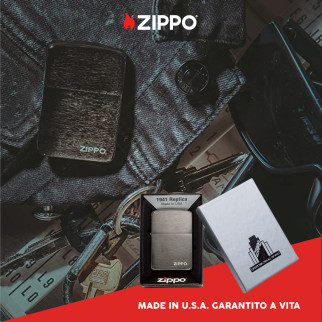 Zippo Accendino a Benzina Ricaricabile ed Antivento Black Ice 1941