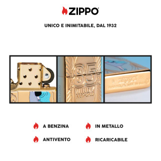 Zippo Accendino a Benzina Ricaricabile ed Antivento con Fantasia Windy 85th Anniversary Collectible