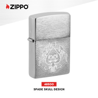 Zippo Accendino a Benzina Ricaricabile ed Antivento con Fantasia Spade Skull Design - mod. 48500