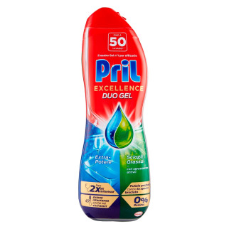 Pril Excellence Duo Gel per Lavastoviglie con 12 Azioni - Flacone da