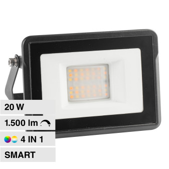 V-Tac Smart VT-5182 Faro LED Wi-Fi Floodlight 20W SMD IP65 RGB+W Changing Color CCT Dimmerabile -