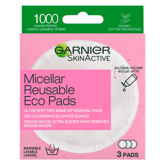 Garnier Skin Active Eco Pads Dischetti Micellari Struccanti in Microfibra Lavabili e Riutilizzabili