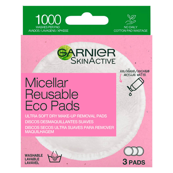 Garnier Skin Active Eco Pads Dischetti Micellari Struccanti in Microfibra Lavabili e Riutilizzabili Garnier Skin Active Eco Pads Dischetti Micellari Struccanti in Microfibra Lavabili e Riutilizzabili