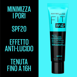 Maybelline New York Fit Me Matte + Poreless Primer Opacizzante SPF 20 a Lunga Tenuta - Flacone da