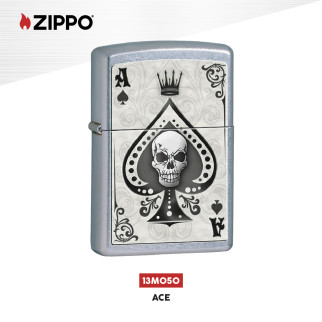 Zippo Accendino a Benzina Ricaricabile ed Antivento con Fantasia Ace