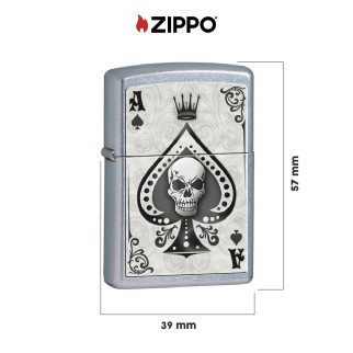 Zippo Accendino a Benzina Ricaricabile ed Antivento con Fantasia Ace