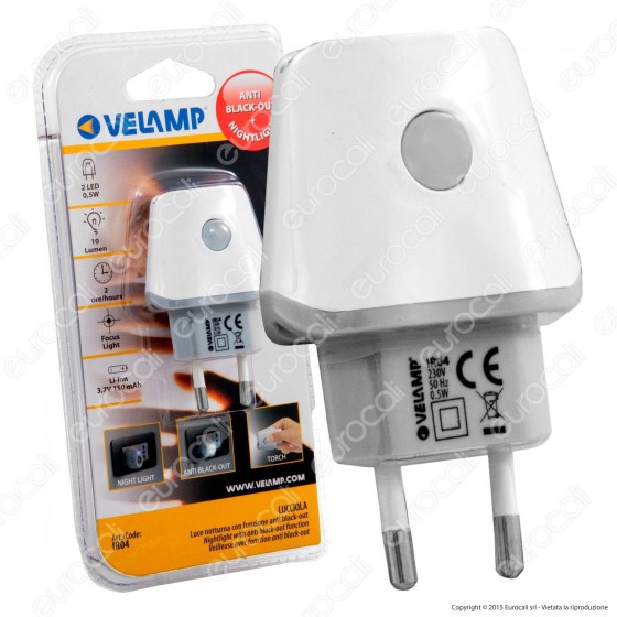 Velamp IR04 Lucciola Punto Luce LED Anti Black-Out con Pulsante Velamp IR04 Lucciola Punto Luce LED Anti Black-Out con Pulsante