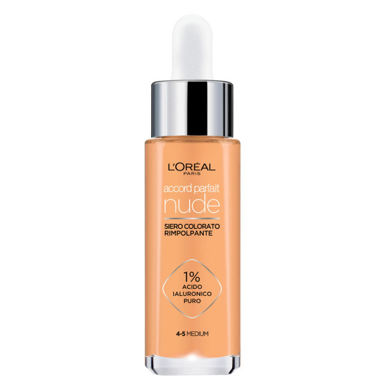 L'Oréal Paris Accord Parfait Nude Siero Colorato Rimpolpante Colore 4-5 Medium L'Oréal Paris Accord Parfait Nude Siero Colorato Rimpolpante Colore 4-5 Medium