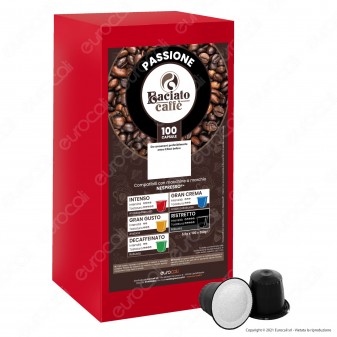 Baciato Caffè Linea Passione Ristretto Cialde Compatibili Nespresso - Confezione da 100 Capsule