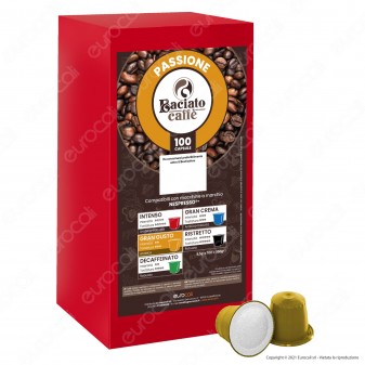 Baciato Caffè Linea Passione Gran Gusto Cialde Compatibili Nespresso - Confezione da 100 Capsule