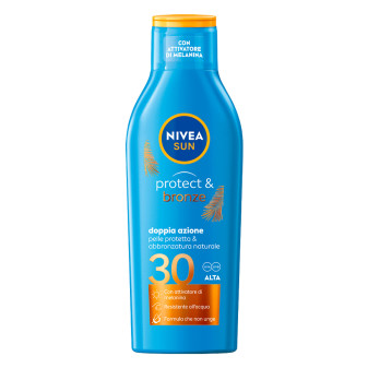 Nivea Sun Latte Solare Protect & Bronze Pro-Melanina Idratante Resistente...
