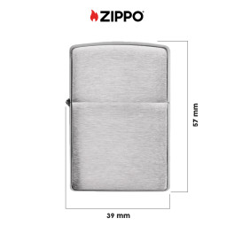 Zippo Accendino a Benzina Ricaricabile ed Antivento Brushed Chrome -