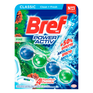 Bref Power Activ 4 Funzioni Tavoletta Igienizzante WC Effetto Anticalcare Profumo Ocean o Pine - 1