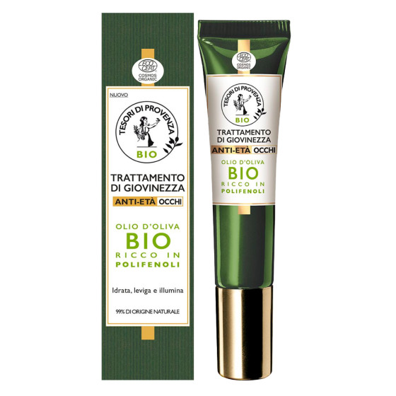 Tesori di Provenza Trattamento di Giovinezza Anti Età per Contorno Occhi con Olio d'Oliva Biologico Tesori di Provenza Trattamento di Giovinezza Anti Età per Contorno Occhi con Olio d'Oliva Biologico